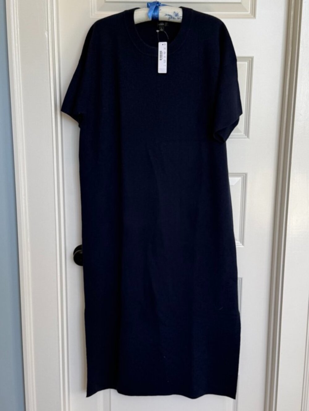 Merino Wool blend - Navy Sweater Dress - Size L
